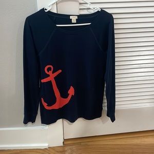 womens navy j crew anchor top XS